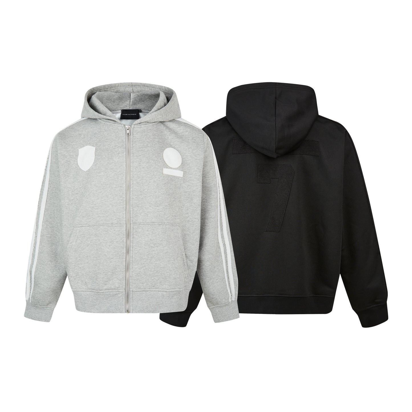 SALT AND PEPPER HOODIE ZIP